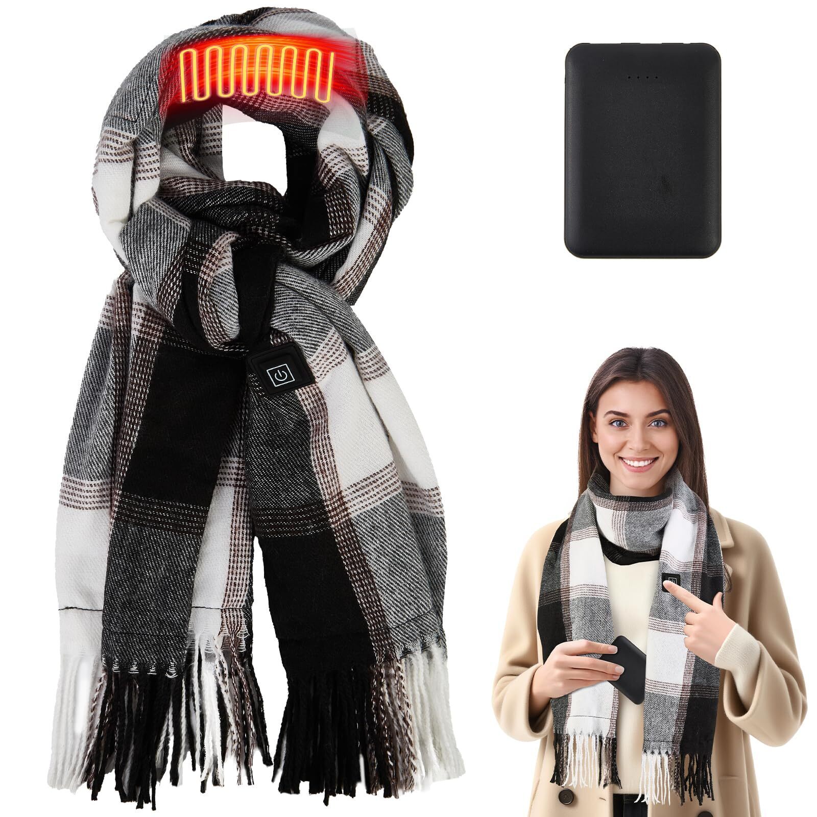9372 Heated Scarf For Women Men, Heating With 5000
